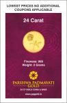 2 gms 24kt purity 999 Fineness Gold Coin by Parshwa Padmavati Gold